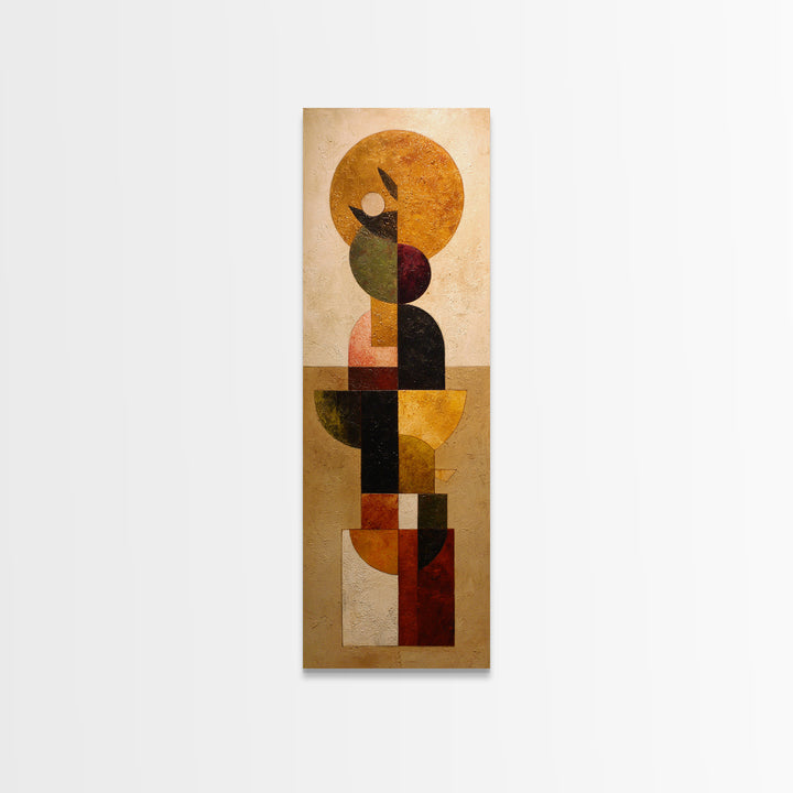 Sunburst Clock Composition Canvas Print, Midcentury Modern Art, Digital Print, Living Room Decor, Retro, Minimalist Wall Art, MMA-1x3-33