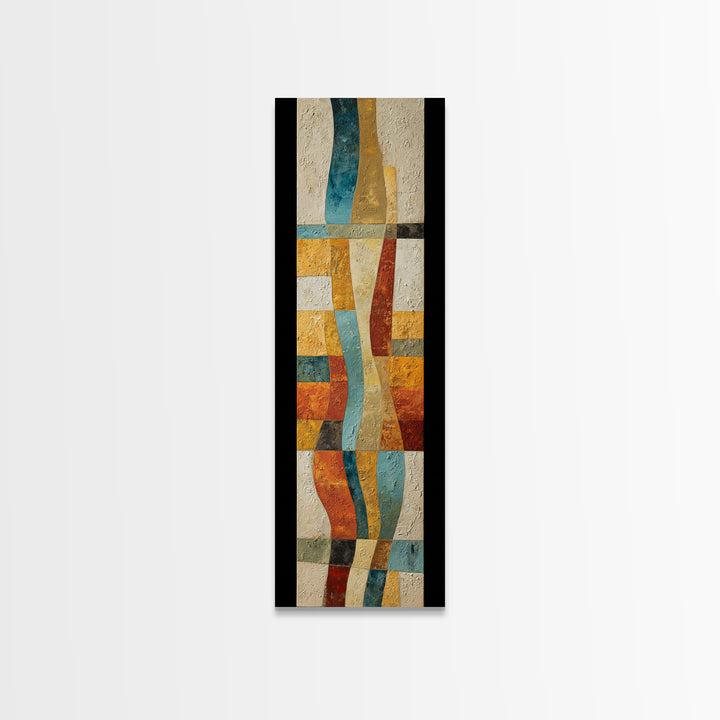 Desert Landscape Reduced to Color Blocks Canvas Print, Midcentury Modern Art, Art Print, Living Room Decor, Oil Painting, Retro, MMA-1x3-44