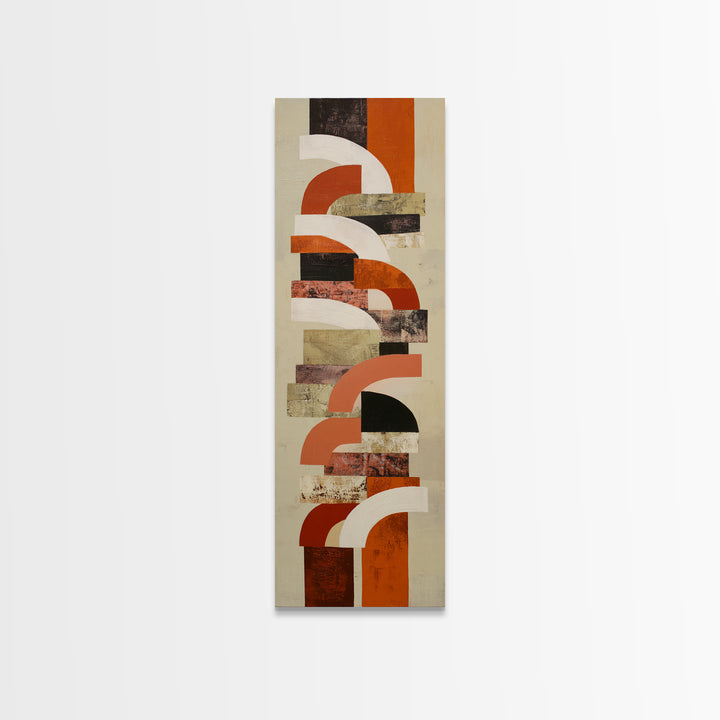 Stacked Arches in Burnt Orange and Cream Canvas Print, Midcentury Modern Art, Modern Decor, Living Room Decor, Fine Art, Retro, MMA-1x3-49