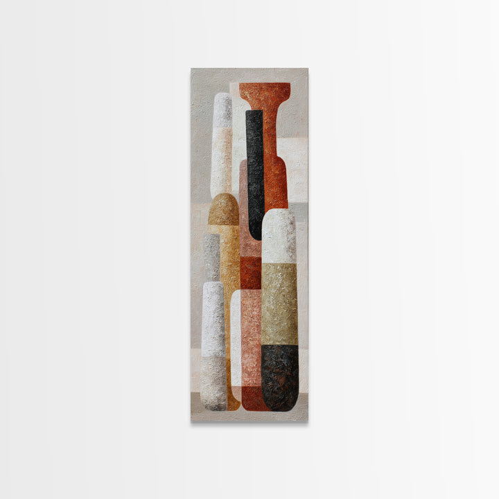 Retro Cocktail Glasses Framed Canvas Print, Midcentury Modern Art, Luxury Decor, Living Room Decor, Abstract Art, Retro, MMA-1x3-66
