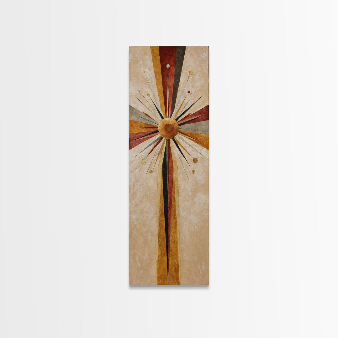 Sunburst Clock Composition Canvas Print, Midcentury Modern Art, Abstract Wall Art, Living Room Decor, Fine Art, Retro, MMA-1x3-81