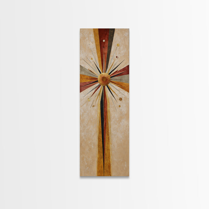 Sunburst Clock Composition Canvas Print, Midcentury Modern Art, Abstract Wall Art, Living Room Decor, Fine Art, Retro, MMA-1x3-81