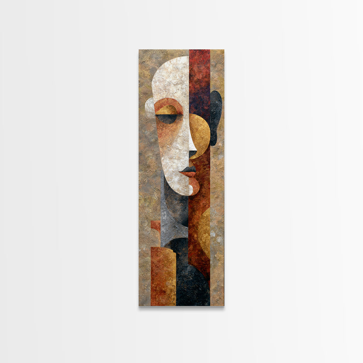 Mod Female Portrait Framed Canvas Print, Midcentury Modern Art, Boho Decor, Living Room Decor, Fine Art, Retro, Wall Decor, MMA-1x3-91