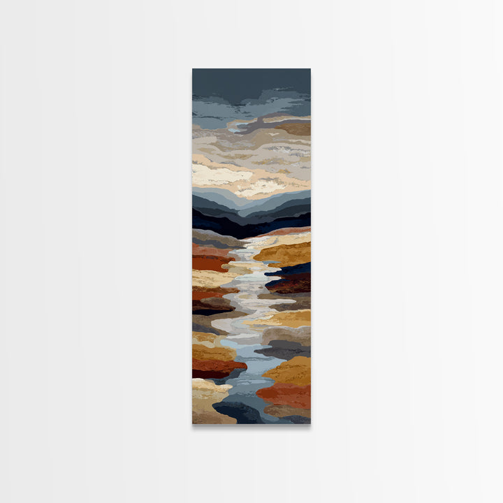 Desert Landscape Reduced to Color Blocks Canvas Print, Midcentury Modern Art, Living Room Wall Art, Living Room Decor, Retro, MMA-1x3-92