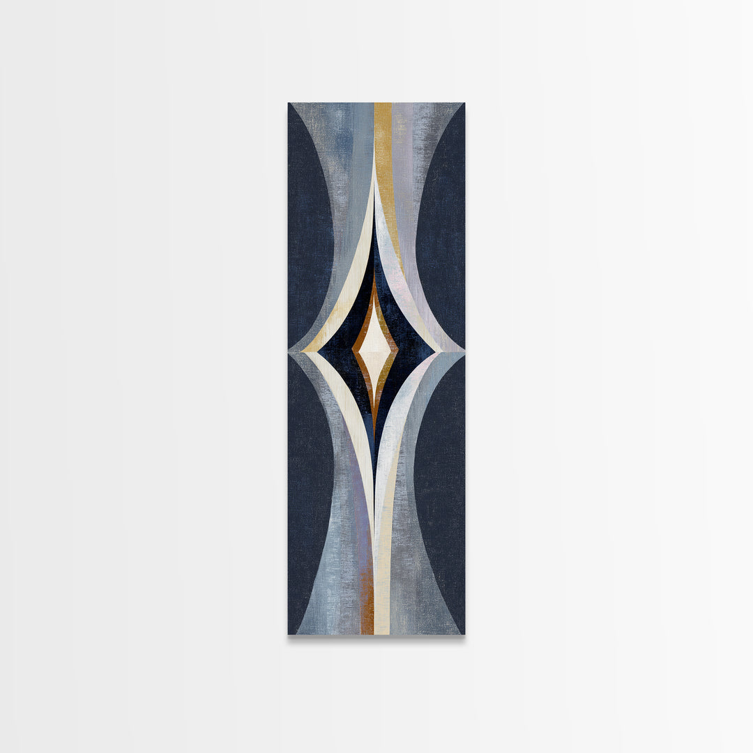 Rocket Ship in Retro Space Age Design Canvas Print, Midcentury Modern Art, Textured Painting, Living Room Decor, Retro, MMA-1x3-98