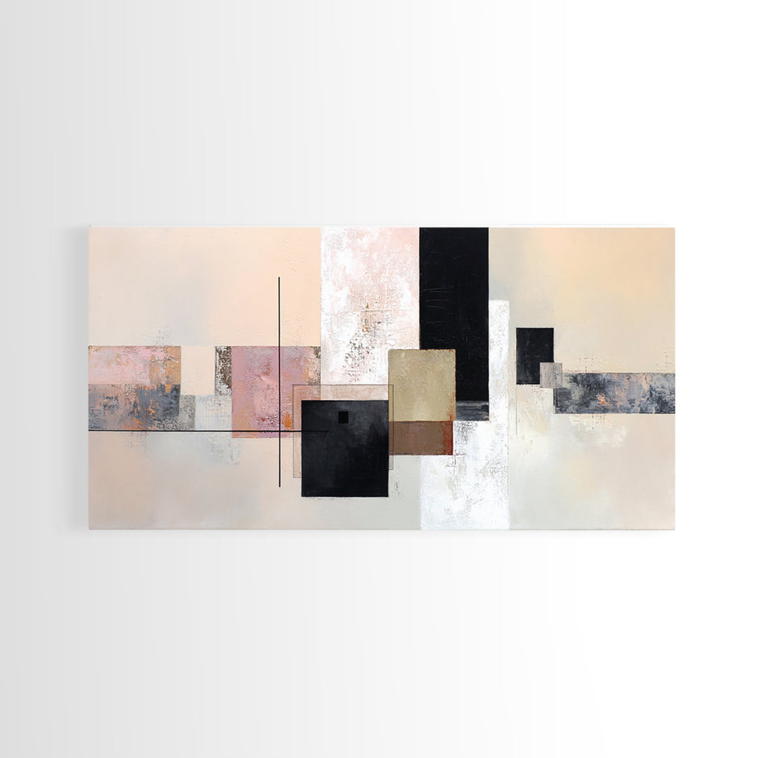 Sunburst Clock Composition Canvas Print, Midcentury Modern Art, Digital Print, Living Room Decor, Retro, Minimalist Wall Art, MMA-2x1-89