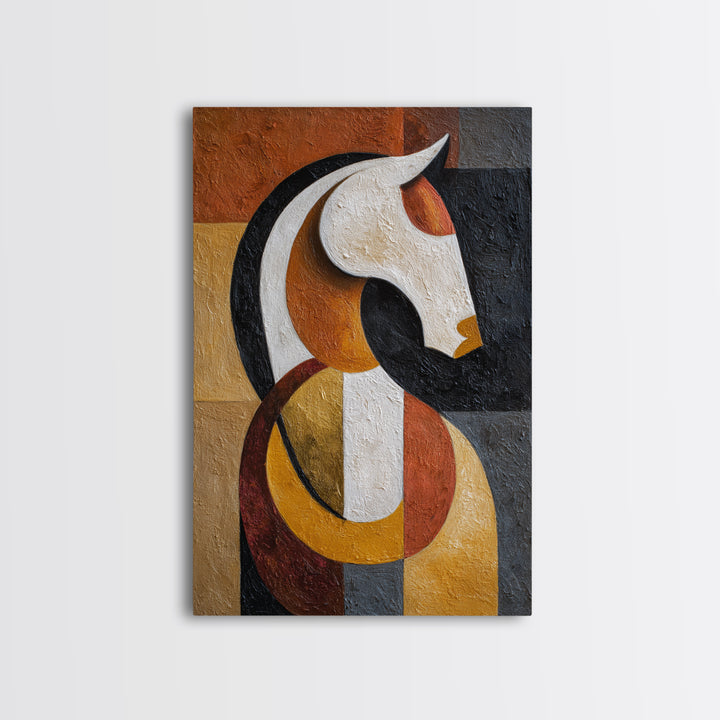 Mid Century Horse Framed Canvas Print, Midcentury Modern Art, Room Decor, Living Room Decor, Fine Art, Retro, Art Print, MMA-2x3-3