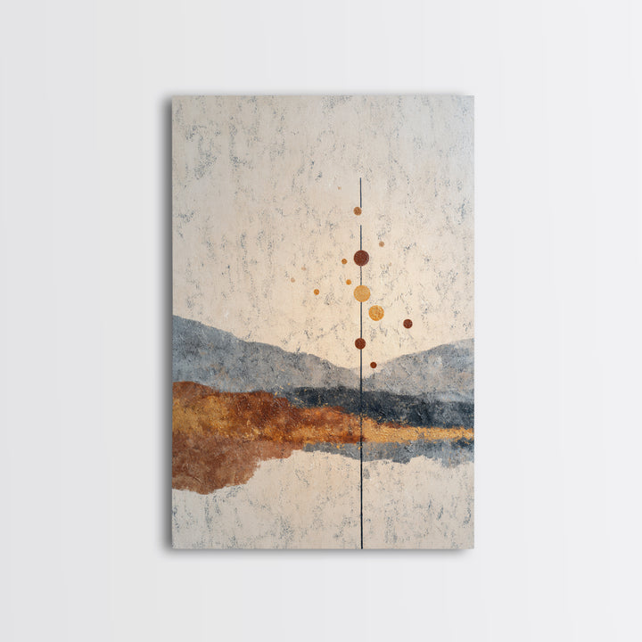 Minimal Mountain Scene Framed Canvas Print, Midcentury Modern Art, Mid Century Modern, Living Room Decor, Fine Art, Retro, MMA-2x3-47
