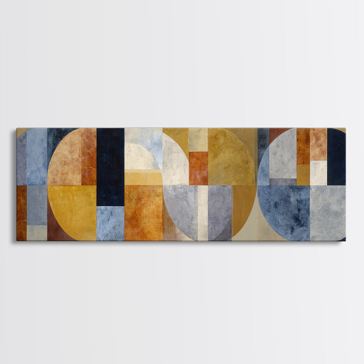 Sunburst Clock Composition Canvas Print, Midcentury Modern Art, Digital Print, Living Room Decor, Retro, Minimalist Wall Art, MMA-3x1-13