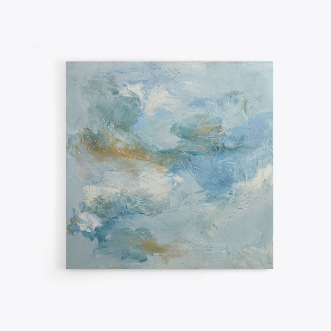 Calming Blue Abstract Framed Canvas Print, Medical Office Art, Nurse Wall Art, Office Decor, Abstract Art, Calm, Room Decor, MOA-1x1-1