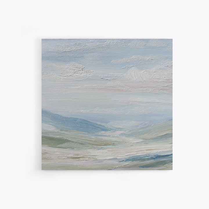 Soft Mountain Landscape Framed Canvas Print, Medical Office Art, Healthcare Wall Art, Office Decor, Oil Painting, Calm, MOA-1x1-2