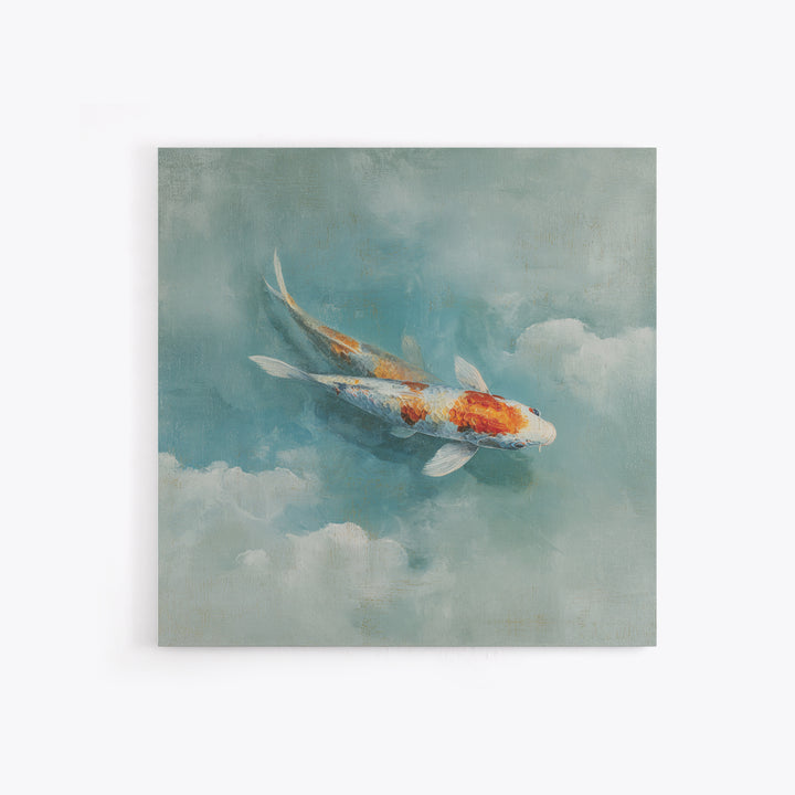 Calm Koi Fish Swimming Through Clear Water Canvas Print, Medical Office Art, Brain Poster, Office Decor, Oil Painting, Calm, MOA-1x1-22