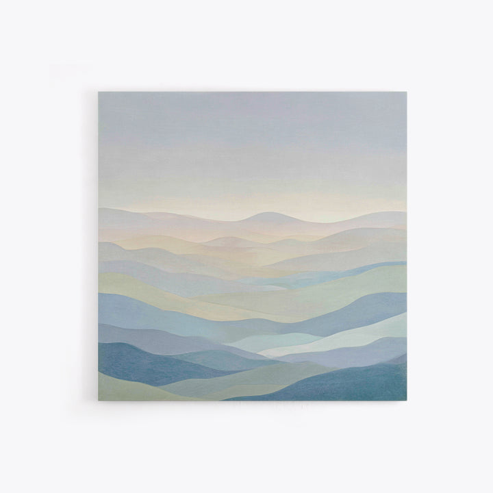 Minimal Sunrise over Rounded Hills Canvas Print, Medical Office Art, Minimalist Art, Office Decor, Calm, Educational Poster, MOA-1x1-23