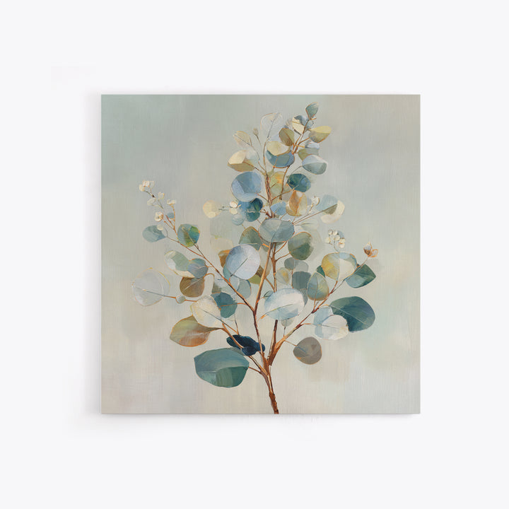 Botanical Eucalyptus Branch Framed Canvas Print, Medical Office Art, Medical Decor, Office Decor, Oil Painting, Calm, MOA-1x1-27