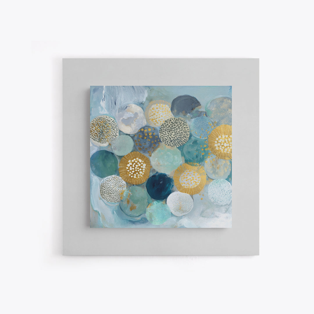 Abstract Cells and Circles as Soothing Pattern Framed Canvas Print, Medical Office Art, Fine Art Print, Office Decor, MOA-1x1-29