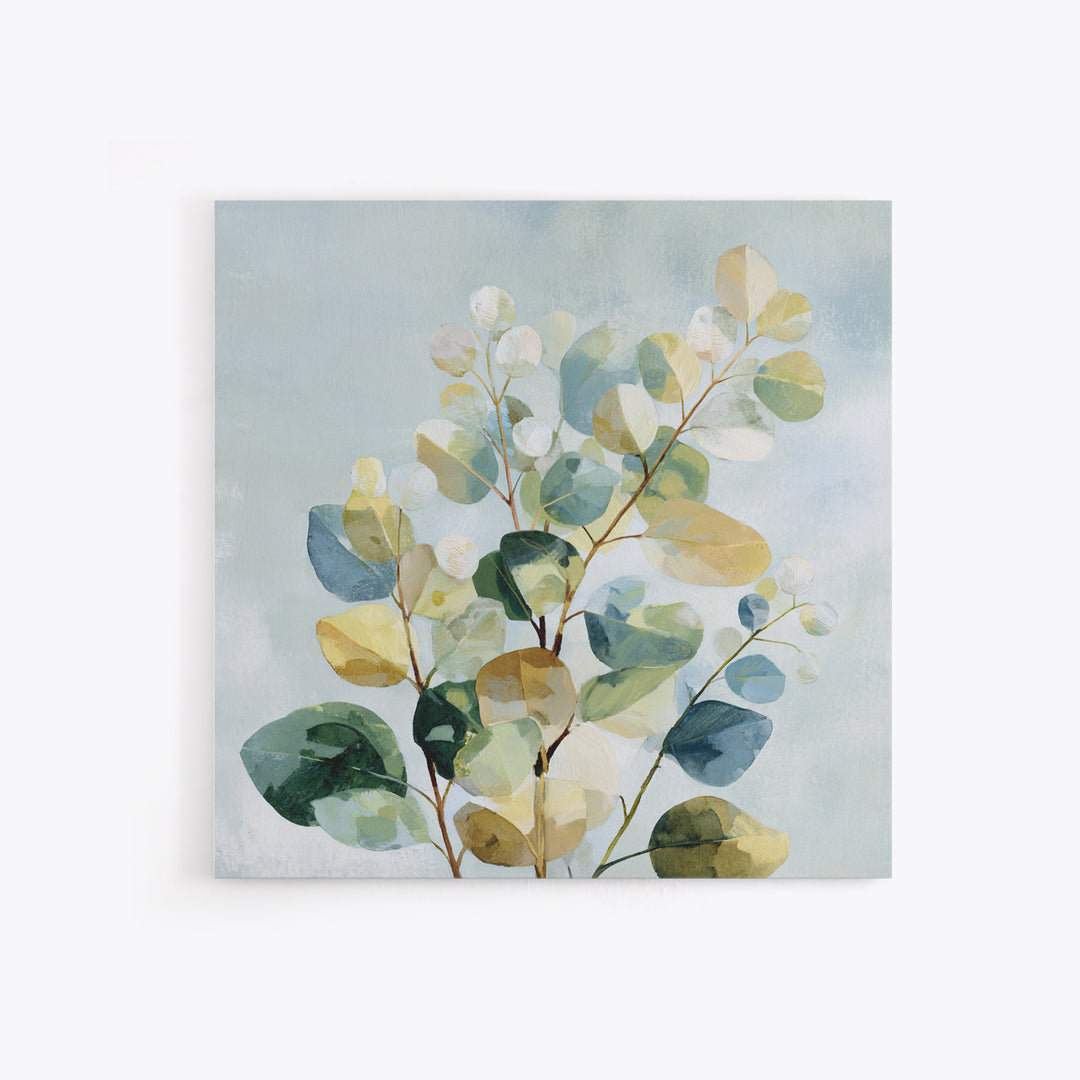 Botanical Eucalyptus Branch Canvas Print, Medical Office Art, Teal Wall Art, Office Decor, Fine Art, Calm, Anatomy Art, MOA-1x1-3