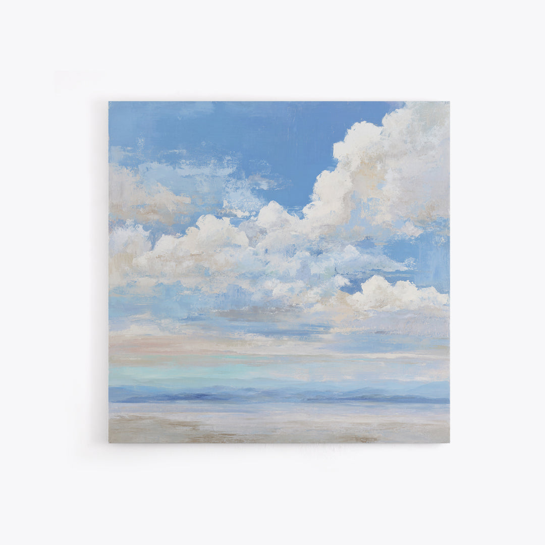 Sky and Cloud Scene Framed Canvas Print, Medical Office Art, Statement Artwork, Office Decor, Abstract Art, Calm, Digital Art, MOA-1x1-33