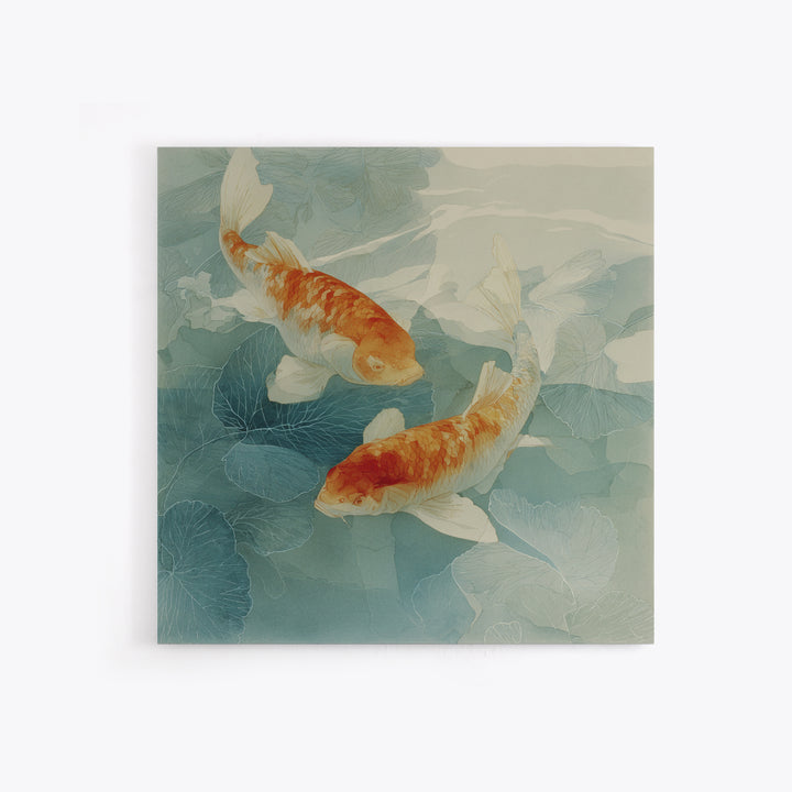 Calm Koi Fish Swimming Through Clear Water Framed Canvas Print, Medical Office Art, Brain Art, Office Decor, Fine Art, Calm, MOA-1x1-46