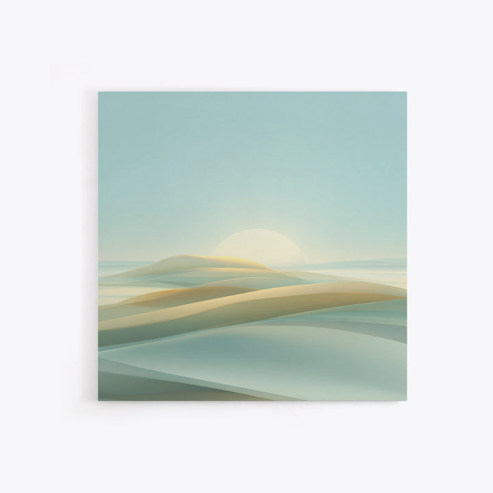 Minimal Sunrise over Rounded Hills Framed Canvas Print, Medical Office Art, Medical Office Decor, Office Decor, Fine Art, Calm, MOA-1x1-47