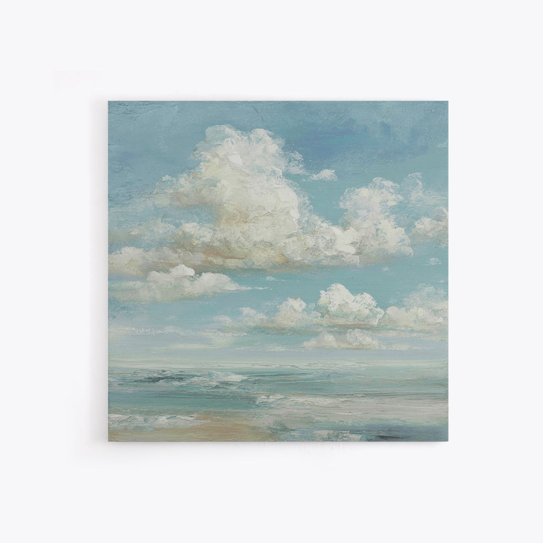 Sky and Cloud Scene Framed Canvas Print, Medical Office Art, Statement Artwork, Office Decor, Abstract Art, Calm, Digital Art, MOA-1x1-57