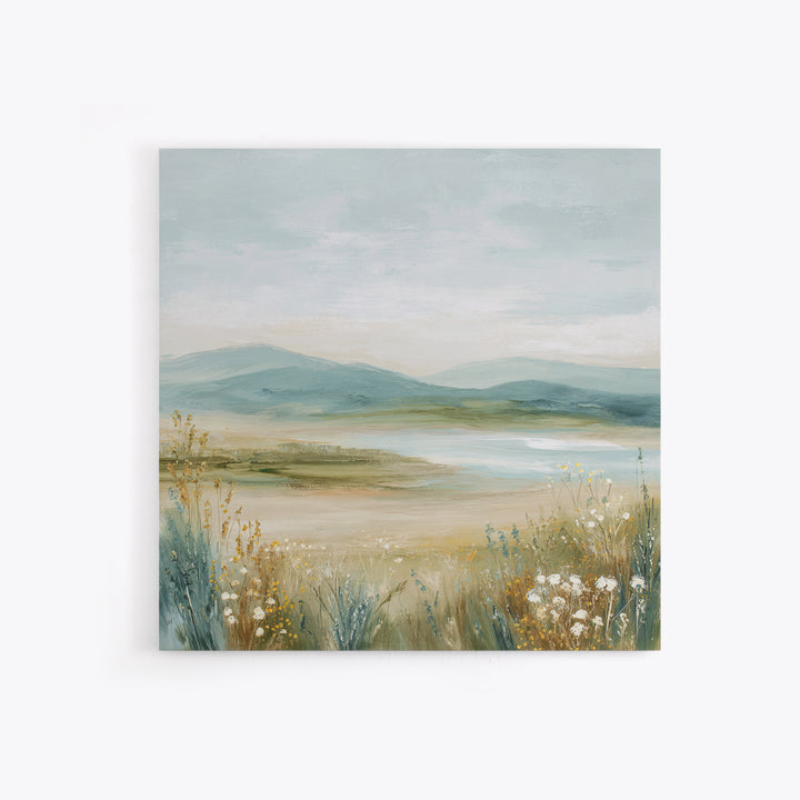 Sunlit Meadow with Wildflowers and Calm Mood Canvas Print, Medical Office Art, Anatomy Poster, Office Decor, Fine Art, Calm, MOA-1x1-60