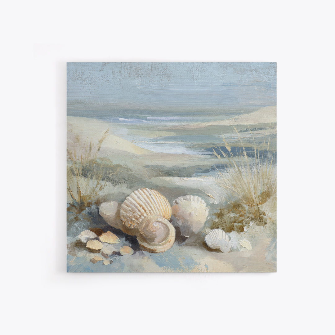 Coastal Shells and Water Study Framed Canvas Print, Medical Office Art, Anatomy Art, Office Decor, Calm, Statement Artwork, MOA-1x1-68