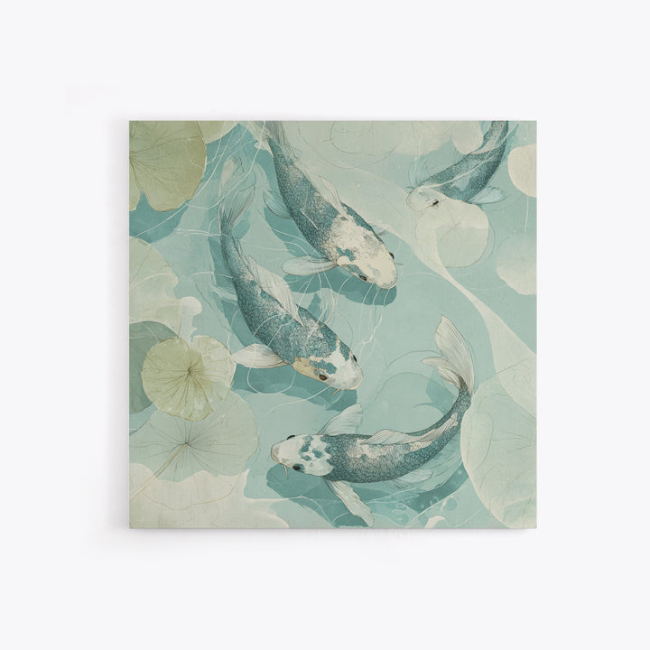 Calm Koi Fish Swimming Through Clear Water Framed Canvas Print, Medical Office Art, Brain Art, Office Decor, Fine Art, Calm, MOA-1x1-70