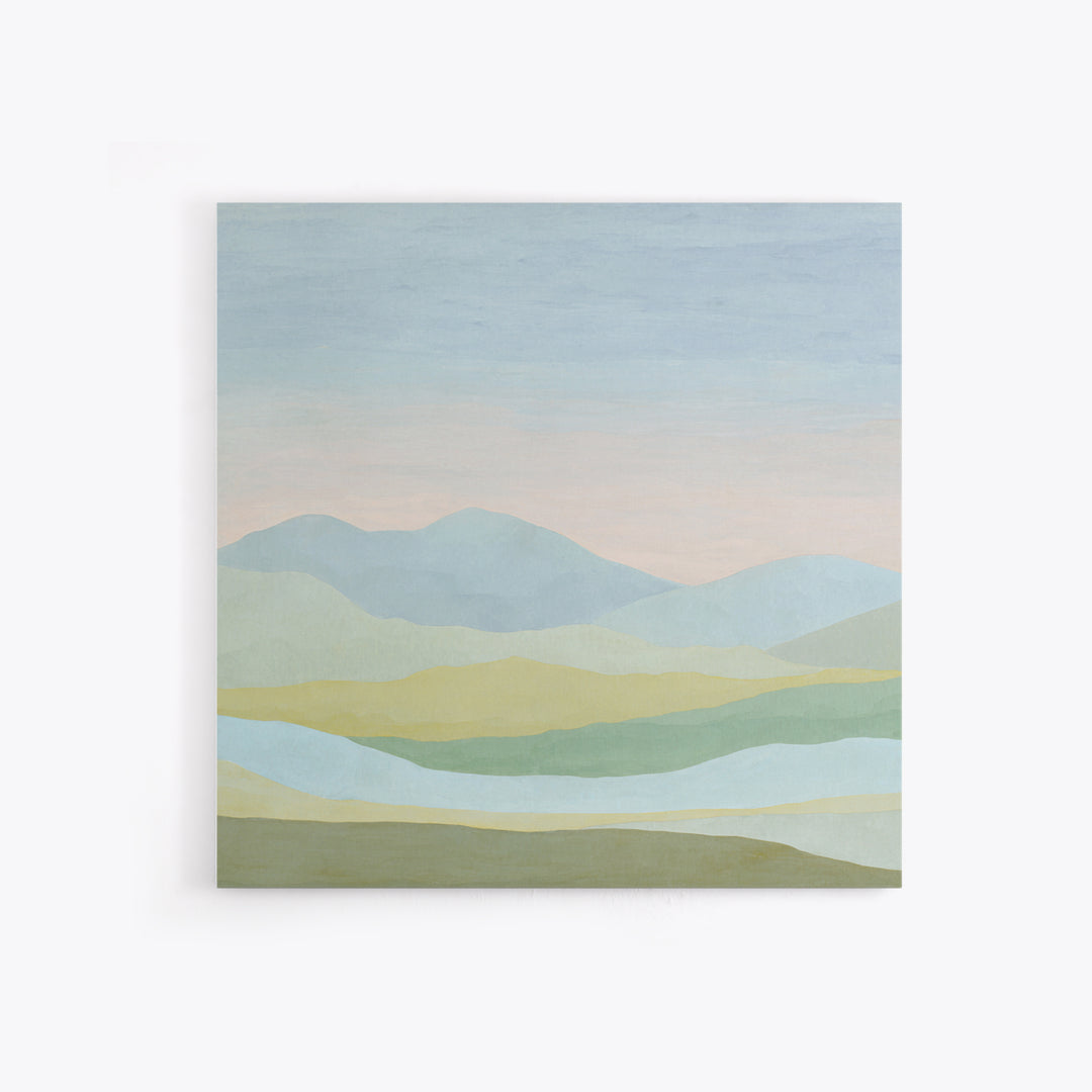 Minimal Sunrise over Rounded Hills Canvas Print, Medical Office Art, Neutral Decor, Office Decor, Fine Art, Calm, Wall Art, MOA-1x1-95