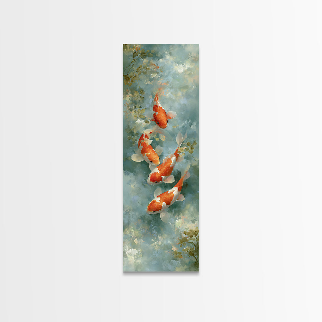 Calm Koi Fish Swimming Through Clear Water Canvas Print, Medical Office Art, Medical Wall Art, Office Decor, Fine Art, Calm, MOA-1x3-10