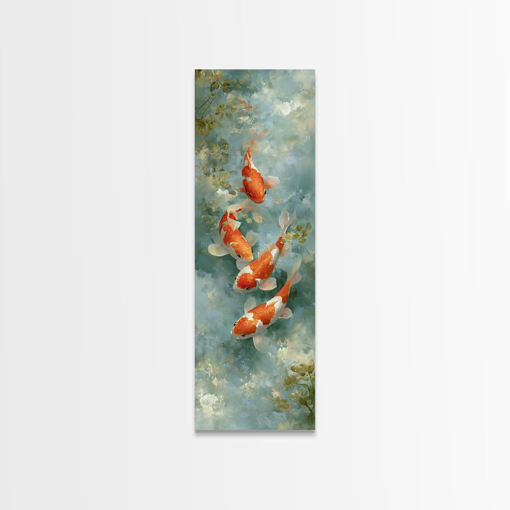 Calm Koi Fish Swimming Through Clear Water Canvas Print, Medical Office Art, Medical Wall Art, Office Decor, Fine Art, Calm, MOA-1x3-10