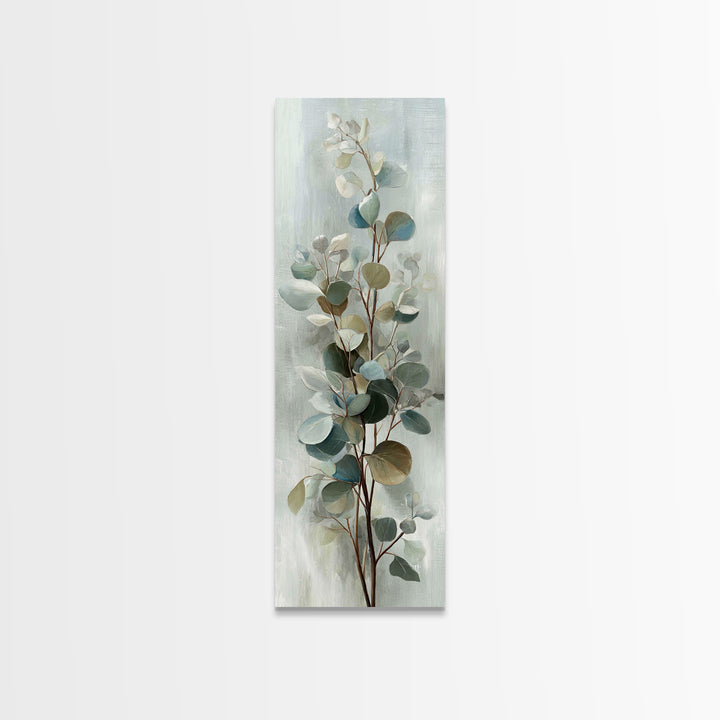 Botanical Eucalyptus Branch Framed Canvas Print, Medical Office Art, Home Decor, Office Decor, Fine Art, Calm, Medical Art, MOA-1x3-15