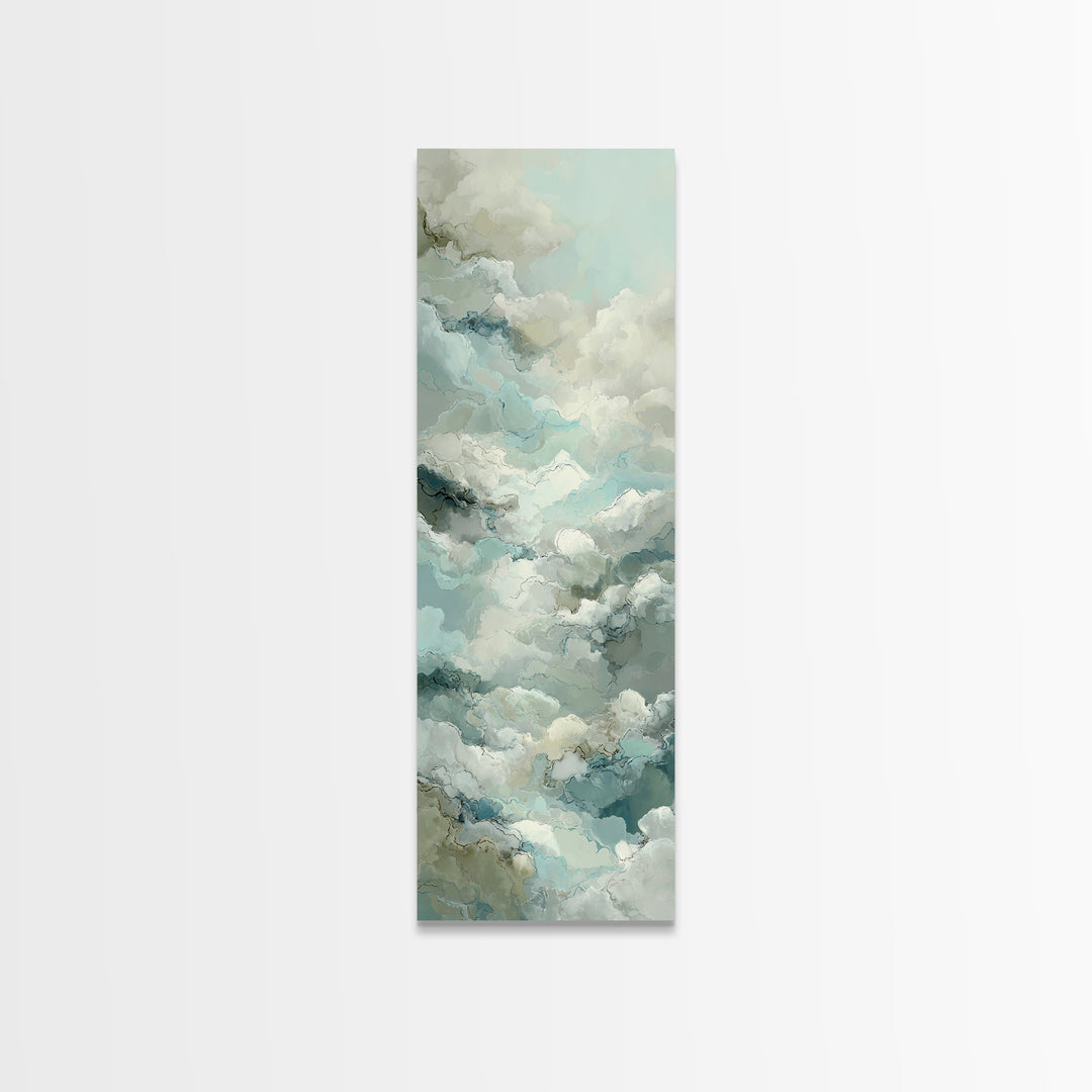 Calming Blue Abstract Canvas Print, Medical Office Art, Statement Artwork, Office Decor, Fine Art, Calm, Digital Art, MOA-1x3-37