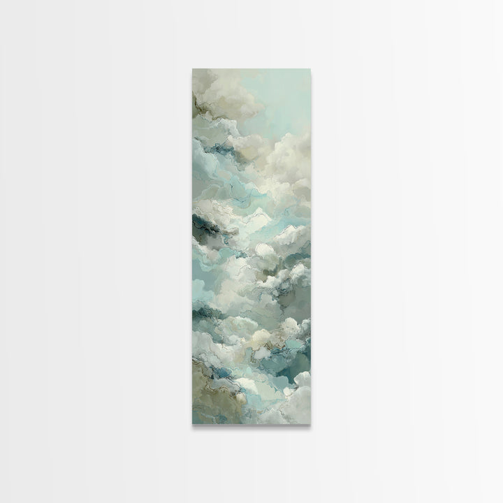 Calming Blue Abstract Canvas Print, Medical Office Art, Statement Artwork, Office Decor, Fine Art, Calm, Digital Art, MOA-1x3-37