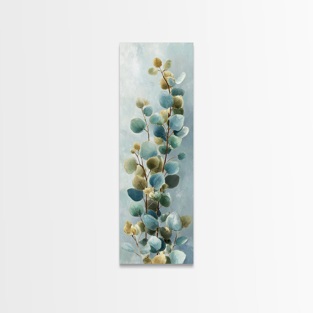 Botanical Eucalyptus Branch Canvas Print, Medical Office Art, Printable Art, Office Decor, Oil Painting, Calm, Medical Wall Art, MOA-1x3-39