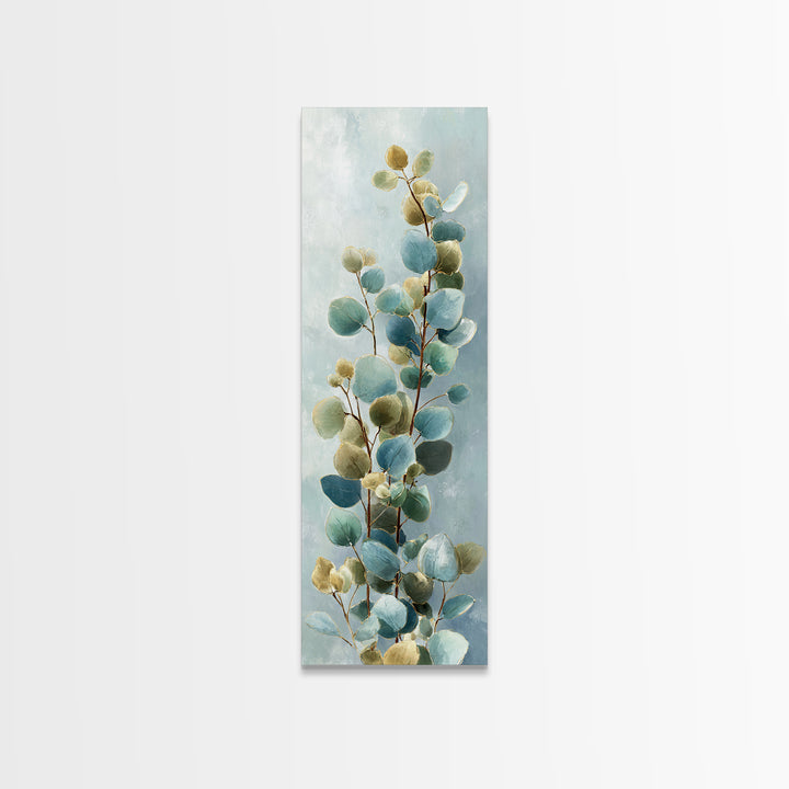 Botanical Eucalyptus Branch Canvas Print, Medical Office Art, Printable Art, Office Decor, Oil Painting, Calm, Medical Wall Art, MOA-1x3-39