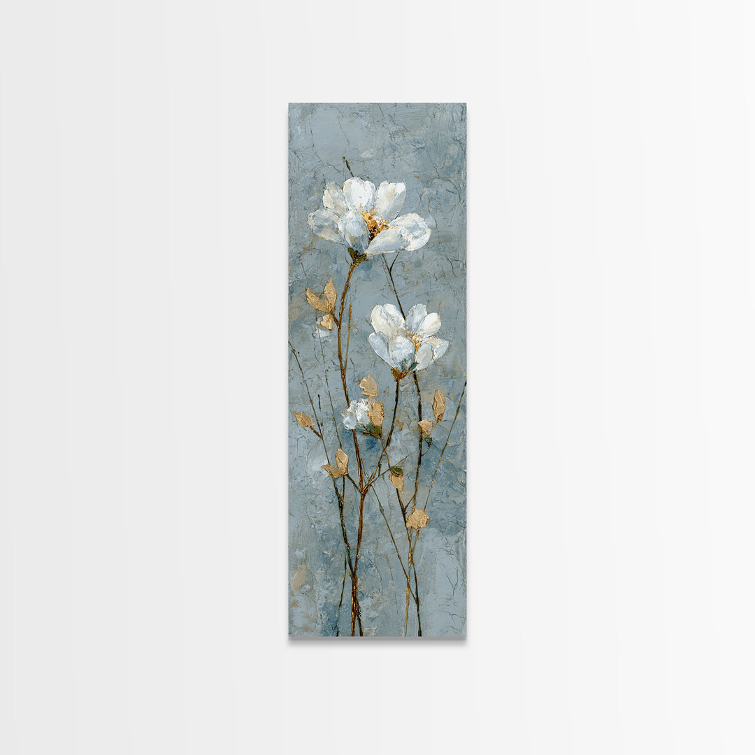 White Orchid on Gray Stone Surface Canvas Print, Medical Office Art, Nurse Wall Art, Office Decor, Fine Art, Calm, Room Decor, MOA-1x3-42