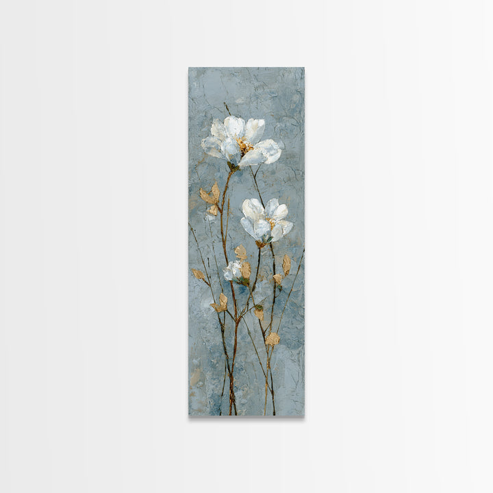 White Orchid on Gray Stone Surface Canvas Print, Medical Office Art, Nurse Wall Art, Office Decor, Fine Art, Calm, Room Decor, MOA-1x3-42