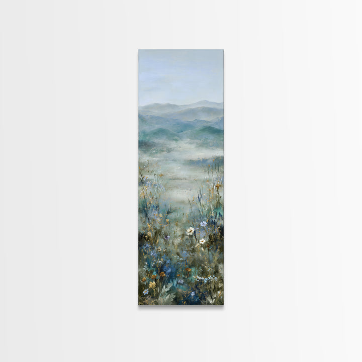 Sunlit Meadow with Wildflowers and Calm Mood Canvas Print, Medical Office Art, Wall Art, Office Decor, Watercolor Art, Calm, MOA-1x3-48
