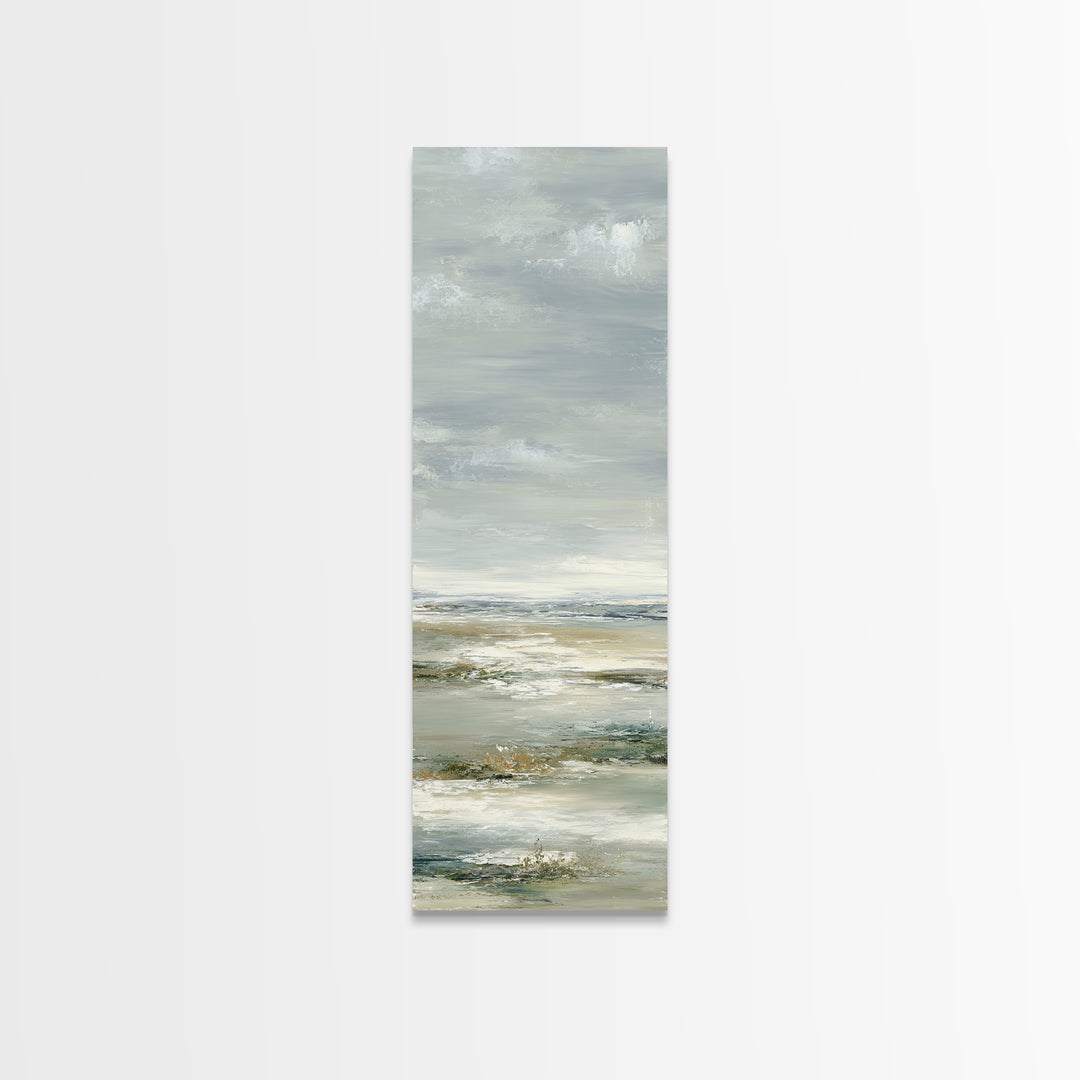 Peaceful Ocean Horizon Framed Canvas Print, Medical Office Art, Teal Wall Art, Office Decor, Fine Art, Calm, Anatomy Art, MOA-1x3-64