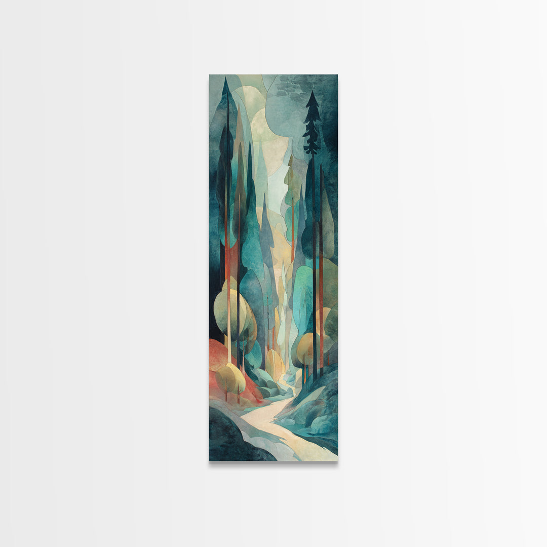 Soft Mountain Landscape Canvas Print, Medical Office Art, Luxury Decor, Office Decor, Fine Art, Calm, Digital Wall Art, MOA-1x3-86
