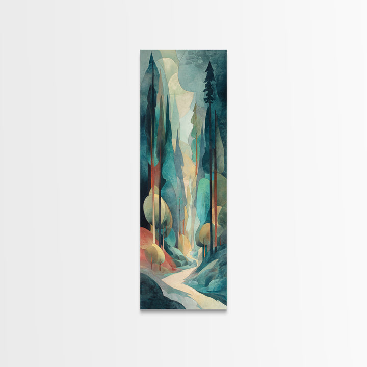Soft Mountain Landscape Canvas Print, Medical Office Art, Luxury Decor, Office Decor, Fine Art, Calm, Digital Wall Art, MOA-1x3-86