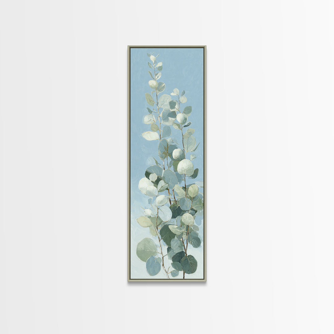 Botanical Eucalyptus Branch Framed Canvas Print, Medical Office Art, Heart Anatomy Print, Office Decor, Fine Art, Calm, MOA-1x3-87
