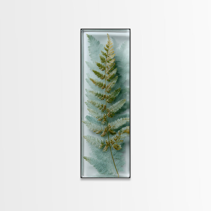 Minimal Green Fern Specimen Framed Canvas Print, Medical Office Art, Anatomy Wall Art, Office Decor, Calm, Neuroscience Art, MOA-1x3-92