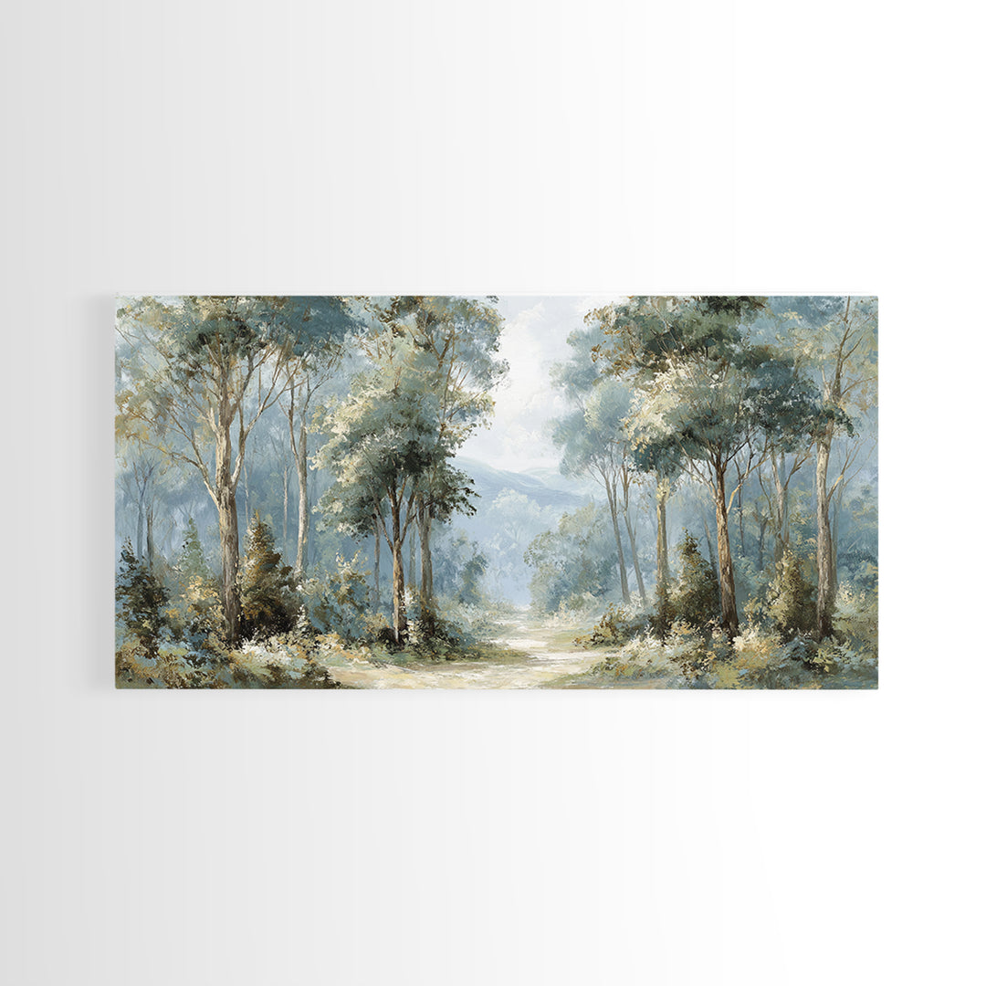 Gentle Forest Path Framed Canvas Print, Medical Office Art, Minimalist Decor, Office Decor, Fine Art, Calm, Dental Office Decor, MOA-2x1-13
