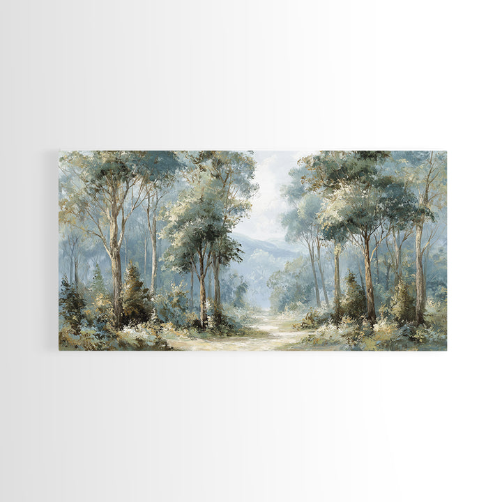 Gentle Forest Path Framed Canvas Print, Medical Office Art, Minimalist Decor, Office Decor, Fine Art, Calm, Dental Office Decor, MOA-2x1-13