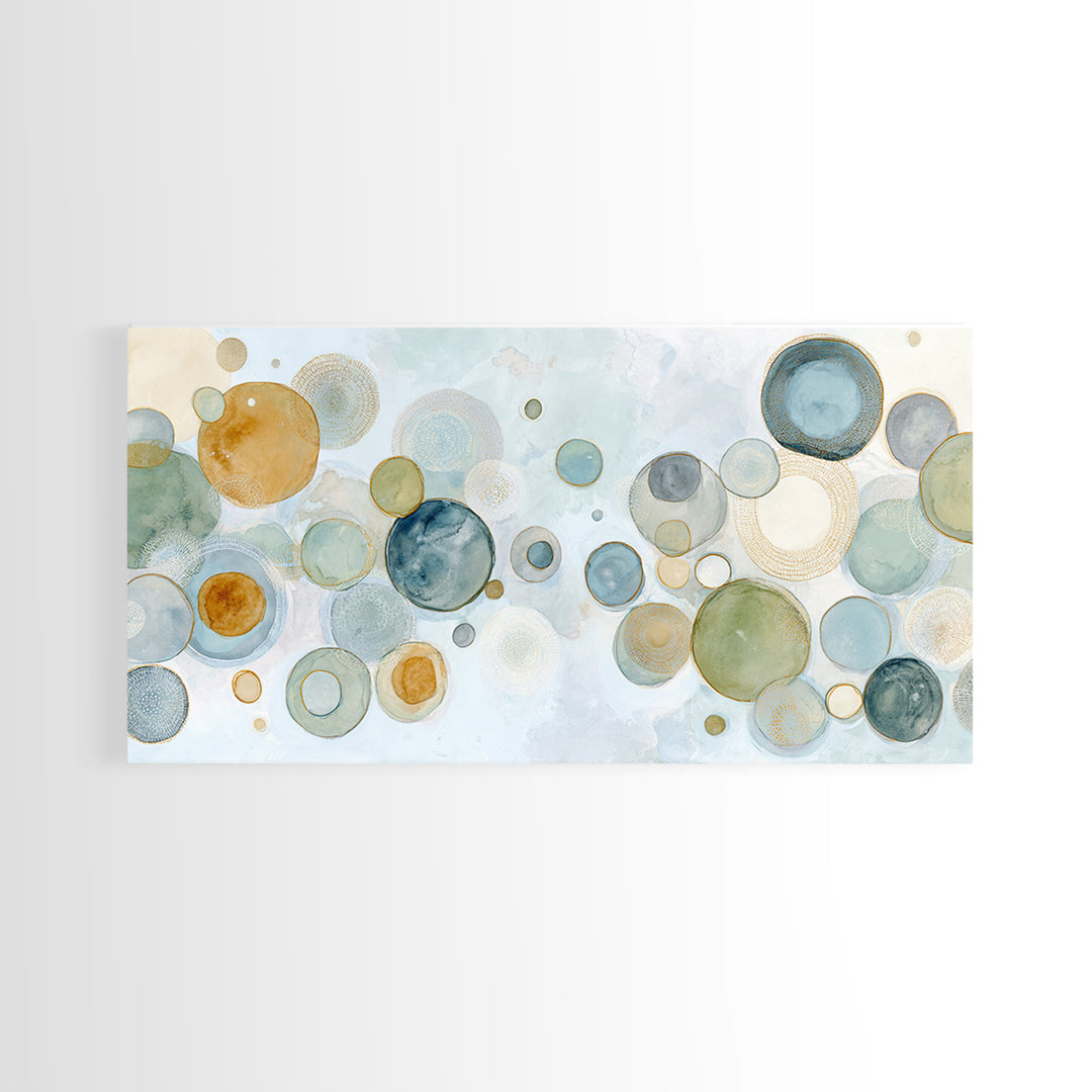 Abstract Cells and Circles as Soothing Pattern Framed Canvas Print, Medical Office Art, Home Decor, Office Decor, Calm, MOA-2x1-25