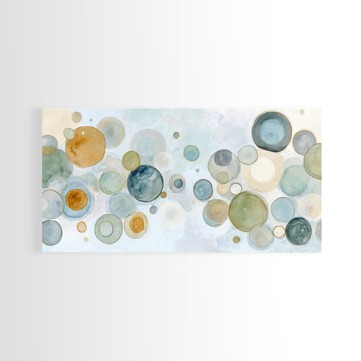 Abstract Cells and Circles as Soothing Pattern Framed Canvas Print, Medical Office Art, Home Decor, Office Decor, Calm, MOA-2x1-25
