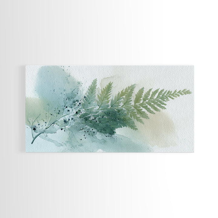 Minimal Green Fern Specimen Framed Canvas Print, Medical Office Art, Minimalist Decor, Office Decor, Calm, Dental Office Decor, MOA-2x1-28