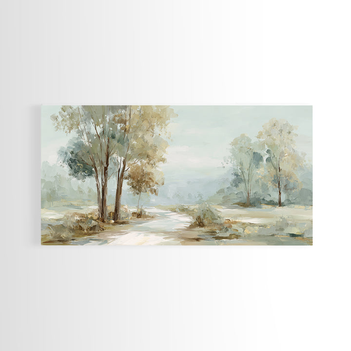 Gentle Forest Path Framed Canvas Print, Medical Office Art, Minimalist Decor, Office Decor, Fine Art, Calm, Dental Office Decor, MOA-2x1-37
