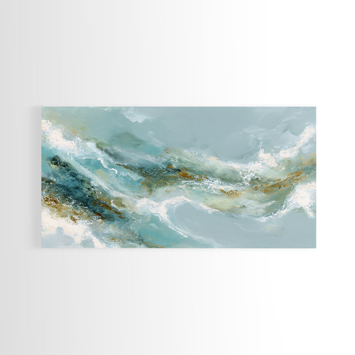 Calming Blue Abstract Framed Canvas Print, Medical Office Art, Digital Wall Art, Office Decor, Calm, Healthcare Wall Art, MOA-2x1-45